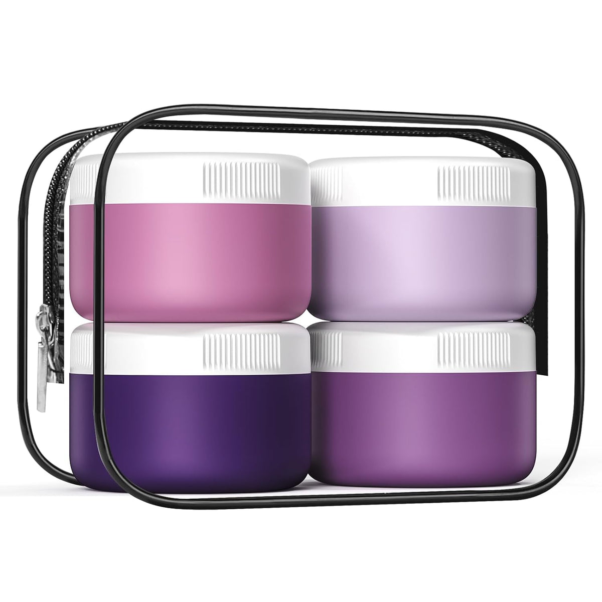 Travel Containers for Toiletries, Silicone Cream Jars BPA Free, TSA Approved 2oz Travel Size