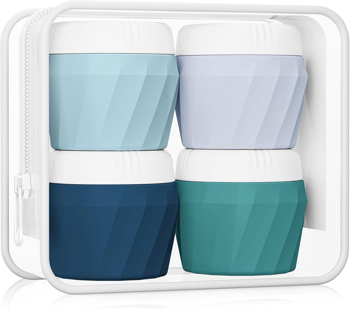 Travel Containers for Toiletries, Premium Silicone Cosmetic Cream Jars, TSA Approved Leak-Proof