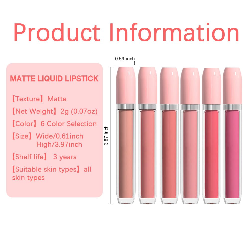 BINGBRUSH Super Matte Longwear No-Budge Stay On Smudge Proof Liquid Lipstick Long Lasting Makeup