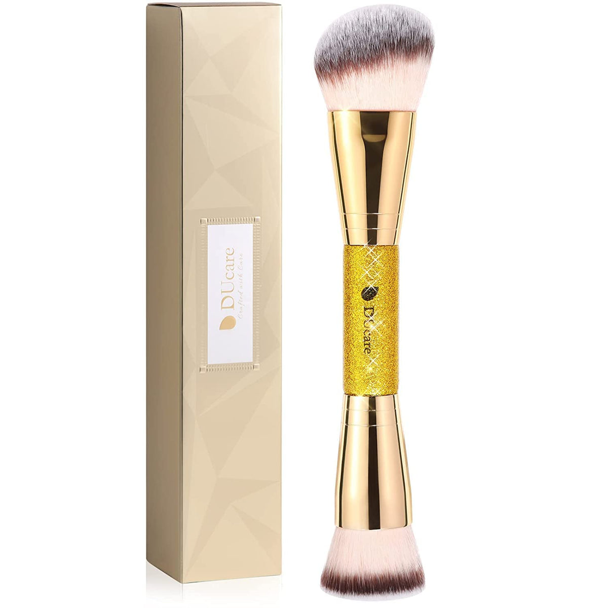 DUcare Foundation Brush Contour Bronzer Makeup Brush Double Ended Self Tanner Brush Sculpting Brush