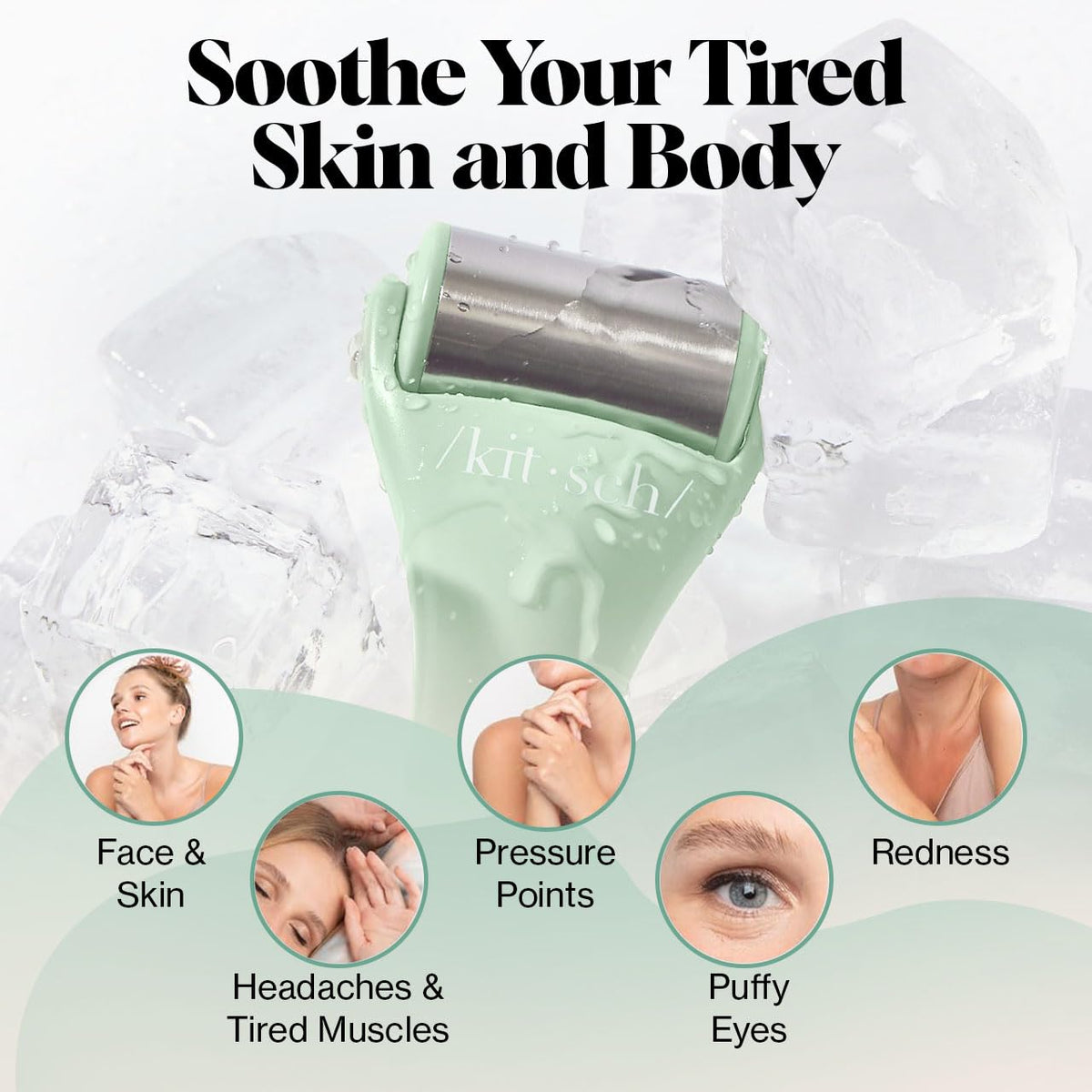Kitsch Ice Roller for Face – Stainless Steel Face Ice Roller to Reduce Puffiness, Redness &