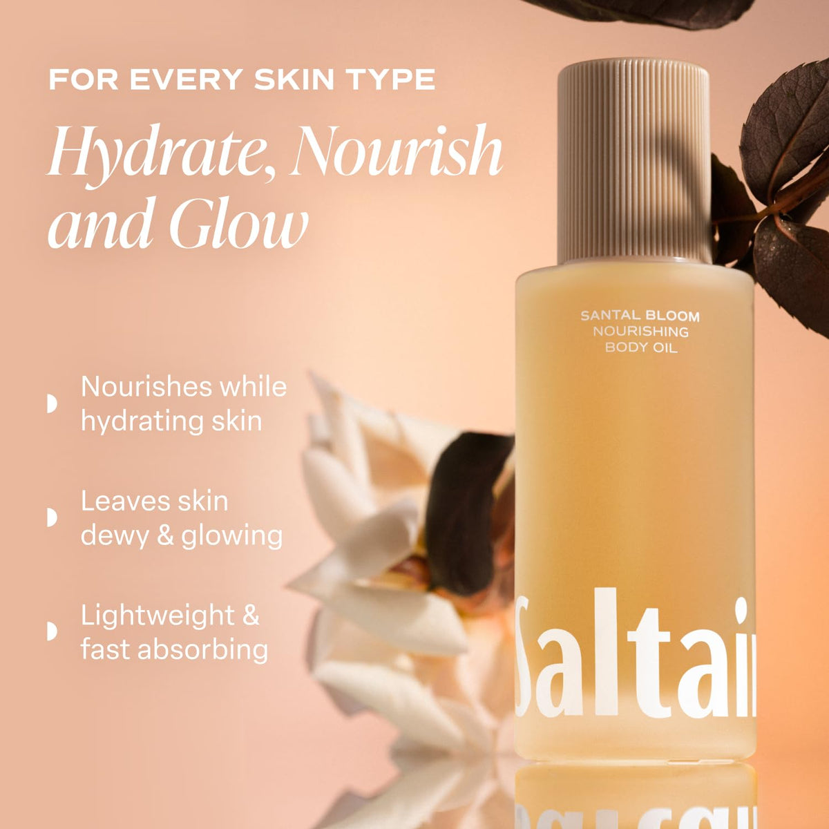 Saltair Body Oil. Luxurious Santal Bloom After Shower and Bath Oil Moisturizer for Women and Men.