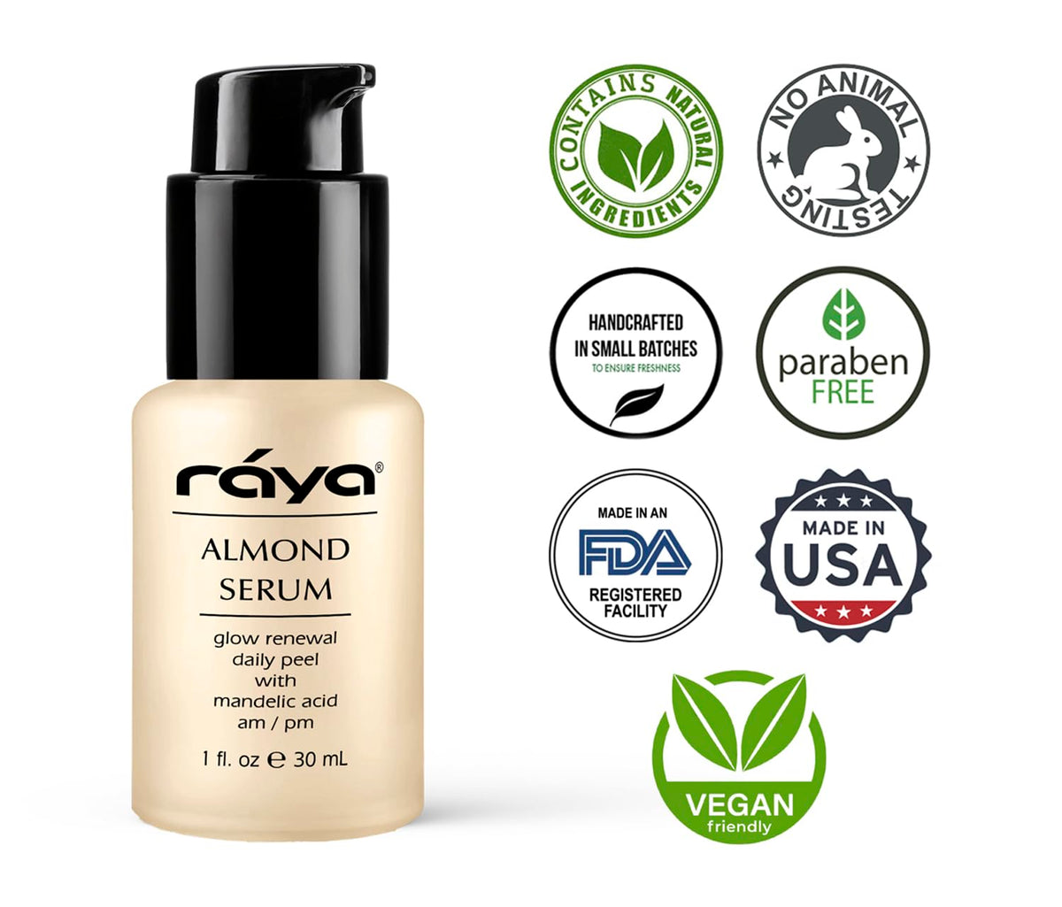 RAYA Almond Serum (508) | Exfoliating Facial Peel for Combination and Oily Skin | Helps Minimize
