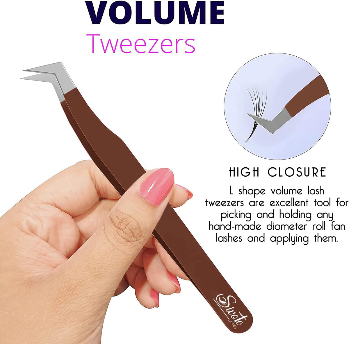 SIVOTE Lash Tweezers for Eyelash Extensions for Volume, Isolation & Classic Lashes, 3 Pack