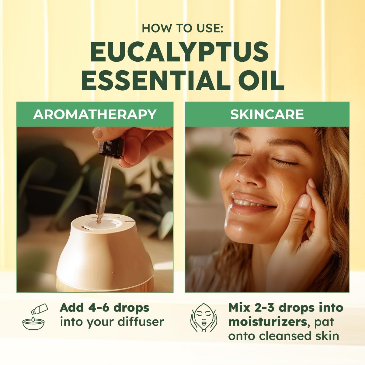Kukka Eucalyptus Essential Oil for Diffuser, Humidifier, Skin, Hair - 4 Fl Oz / 118 ml, DIY Soap