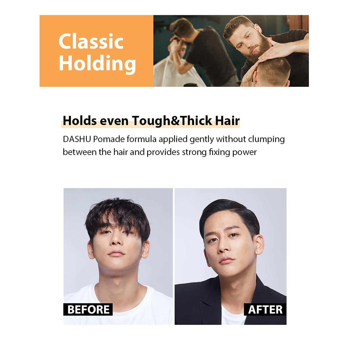 DASHU Classic Incredible Shine Pomade 3.5oz - Strong Hold & High Shine for Hairstyling