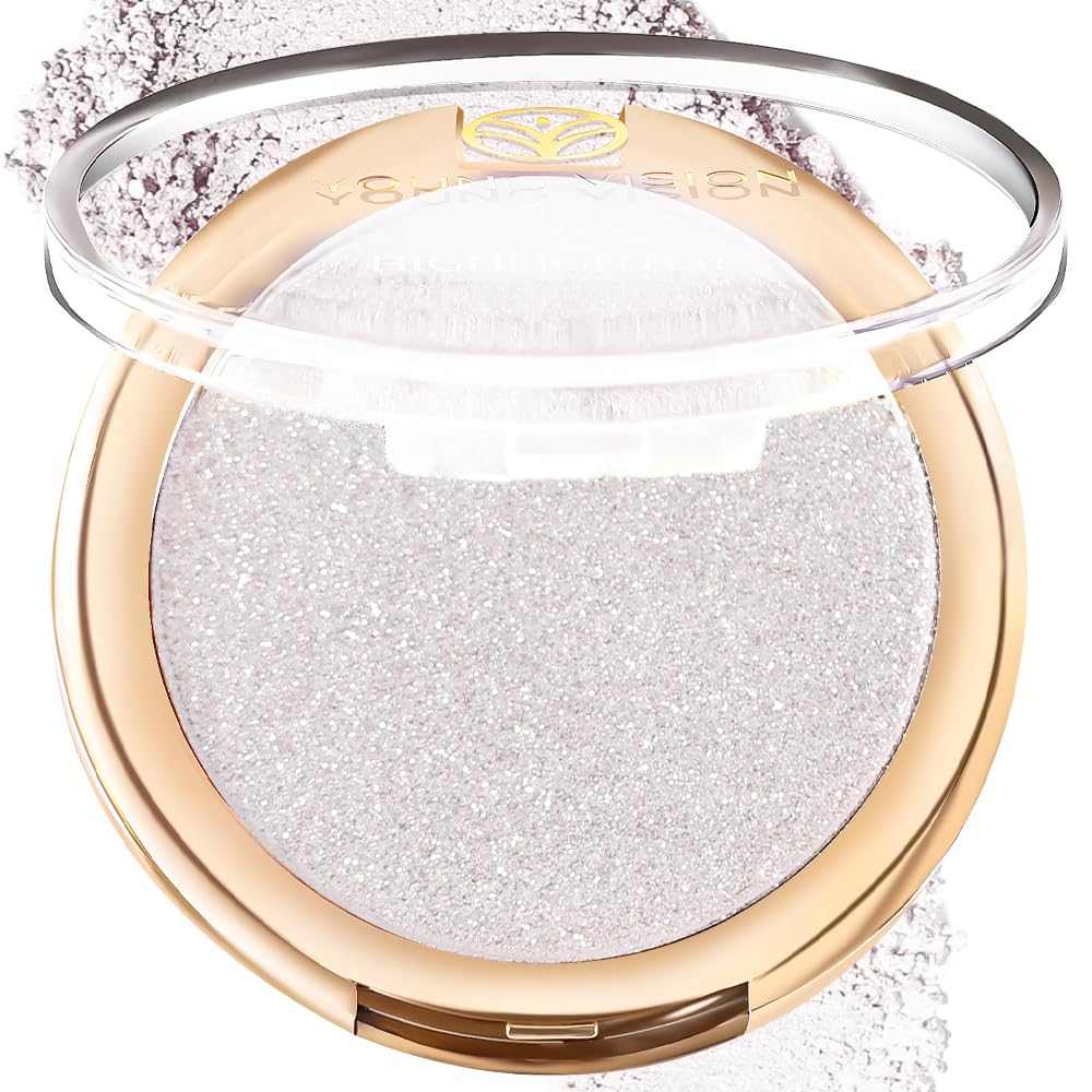 YOUNG VISION Pressed Powder Highlighter, Baked Natural Glow Contour Powder & Face Highlighter