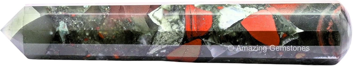 Amazing Gemstone African Bloodstone Crystal Wand Massage Stick - Pelvic Wand Gua Sha for Adults