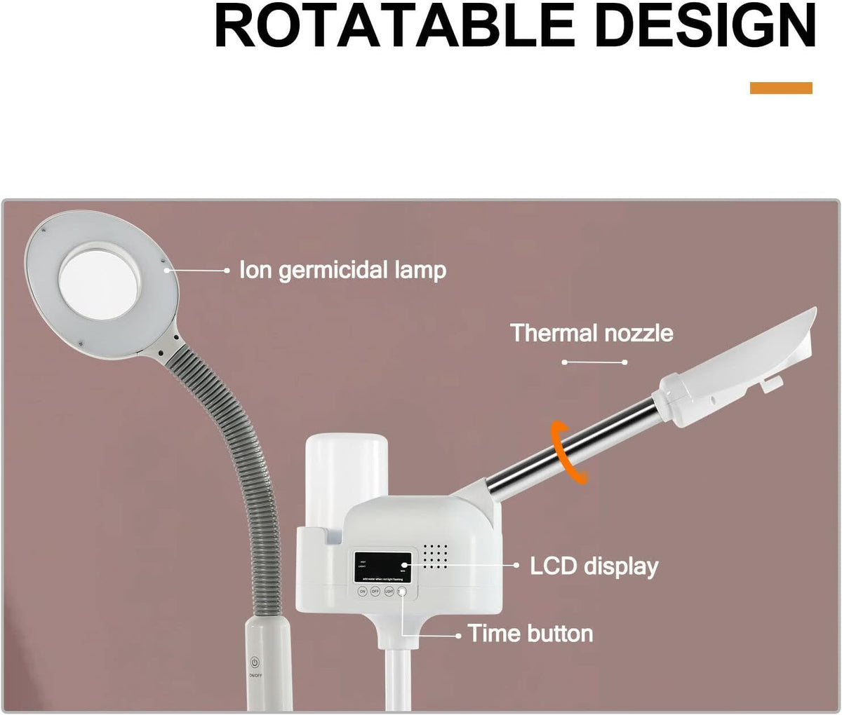 Professional 2 in 1 Facial Steamer Upgrade Esthetician Steamer with 5X LED Magnifying Lamp Beauty