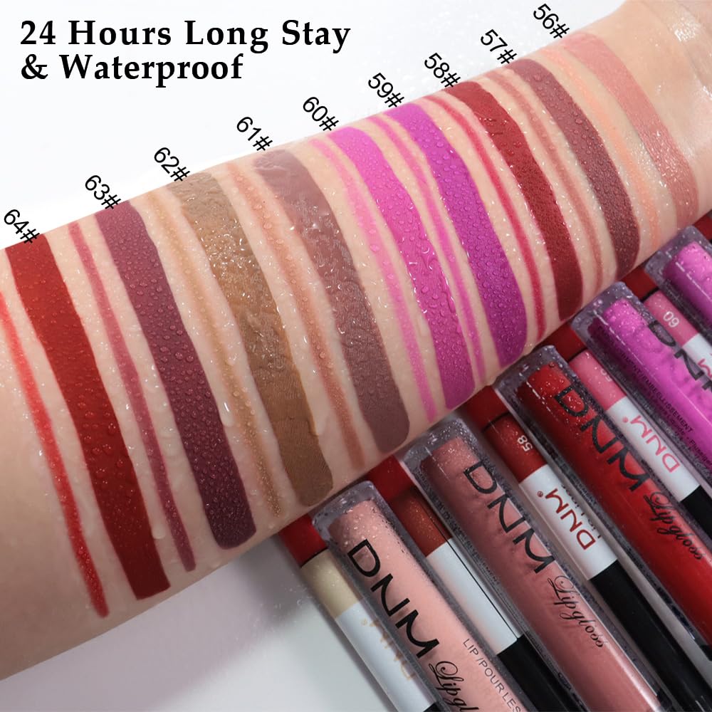 evpct 2Pcs Nuetral Nude Matte Lip Liner and Lipstick Combo Set for Women, Nude Lip Combo Set Liquid