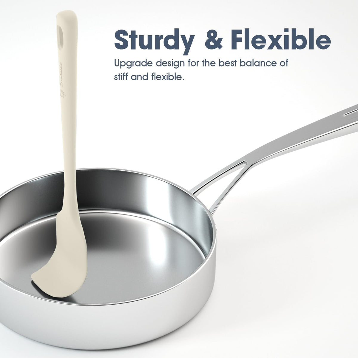 5 Pieces Silicone Spatula Set, Food Grade Rubber Spatula, Upgrade Strong Handle with Ergonomic