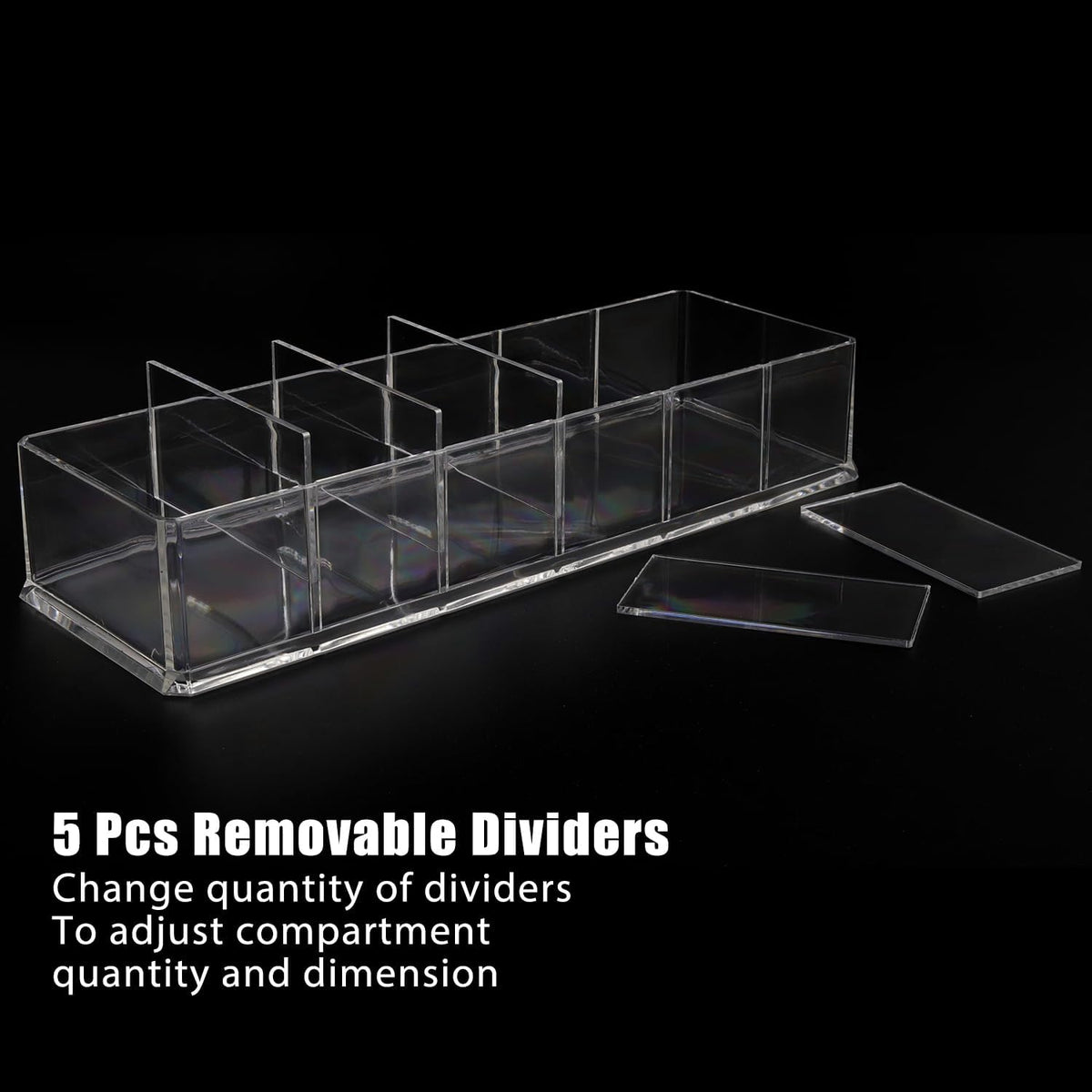 Nsmykhg Makeup Organizer Acrylic Cosmetic Storage Organizer,6 Compartments Acrylic Cosmetic Storage