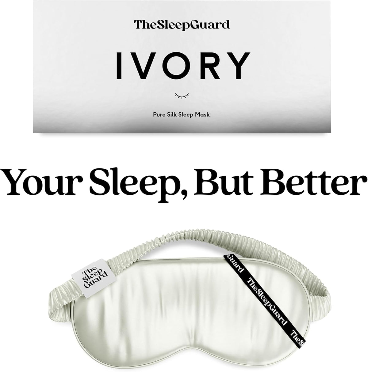 Pure Silk Sleep Mask [100% 6A Mulberry Silk, 22 Momme] Light Blocking Travel Essentials. Eye Masks