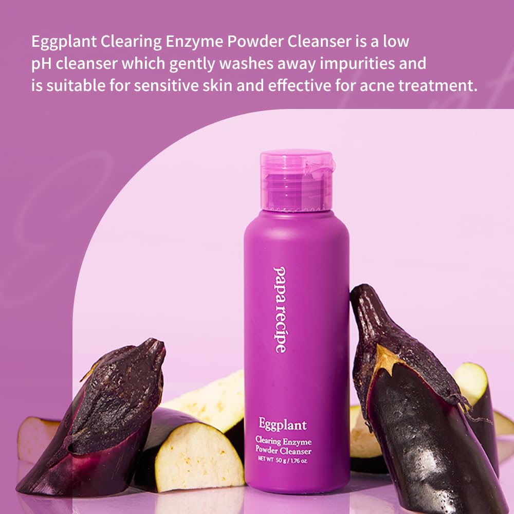 Papa Recipe Eggplant Enzyme Powder Cleanser – Triple Exfoliation with AHA, BHA, PHA – Low pH Korean