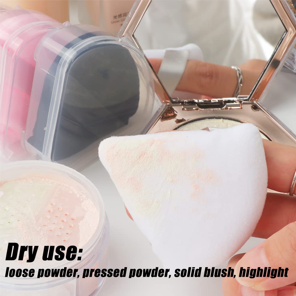 Ocim 10Pcs Powder Puffs for Face Powder,Soft Velour Triangle Beauty Puff,Makeup Pressed,Baking &