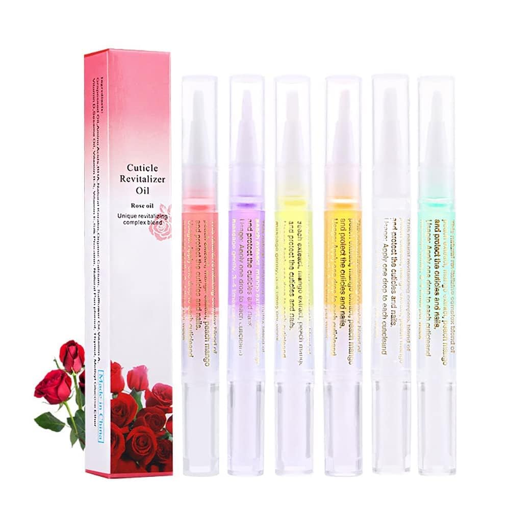 6Pcs Nail Cuticle Oils Nail Nutrition Oil Pen Nail Nourishment Pens 6 Smell Cuticle Revitalizer for