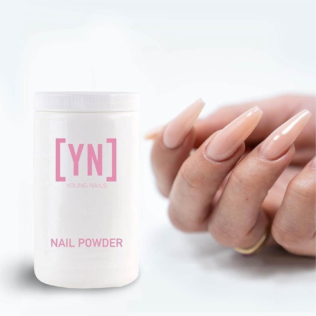 Young Nails Acrylic Core Powder - Self-Leveling Acrylic Nail Powder, Clear Nude Pink White Acrylic