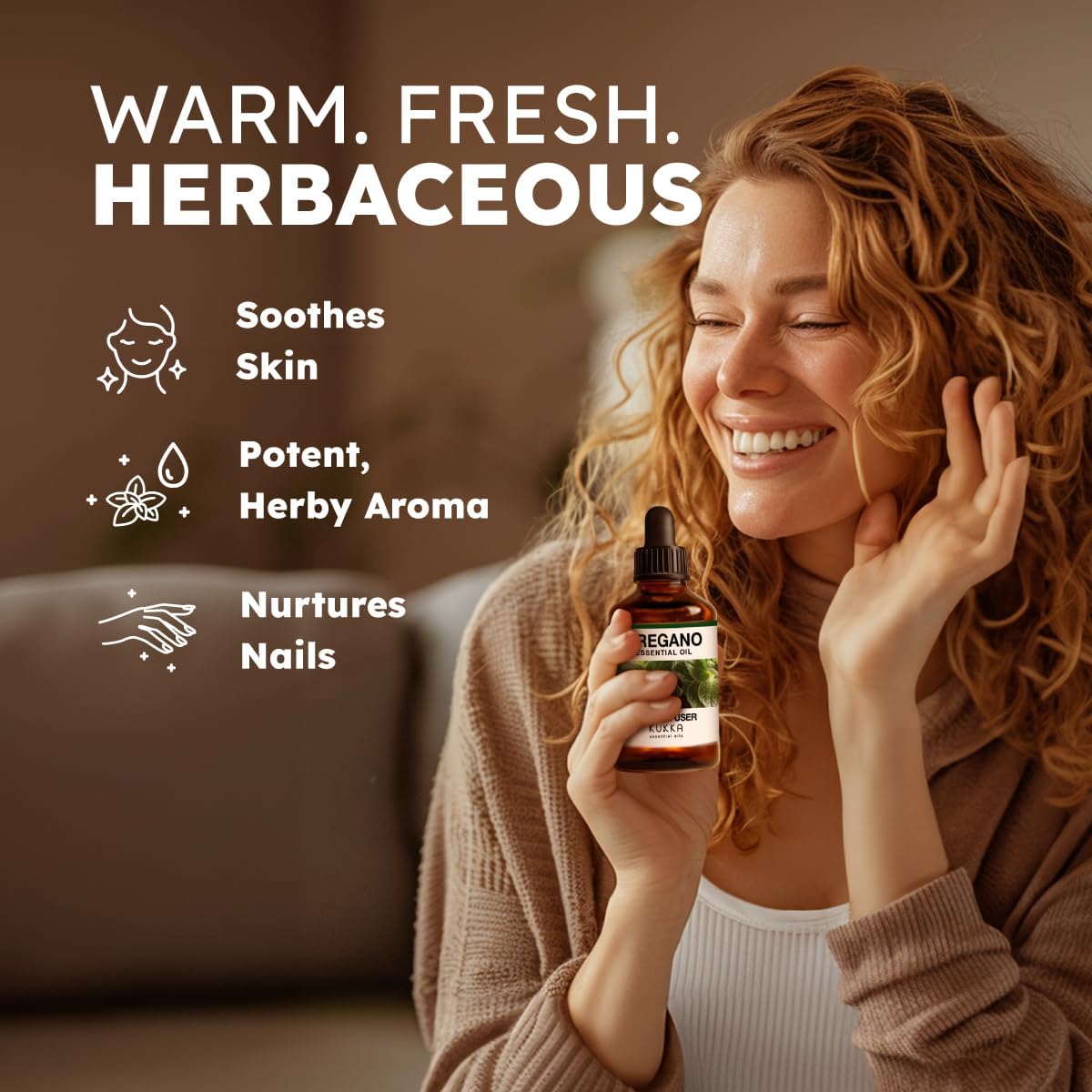 Kukka Oregano Essential Oil for Skin - 4 Fl Oz - Earthy and Herbaceous Scent, Presenst for Women