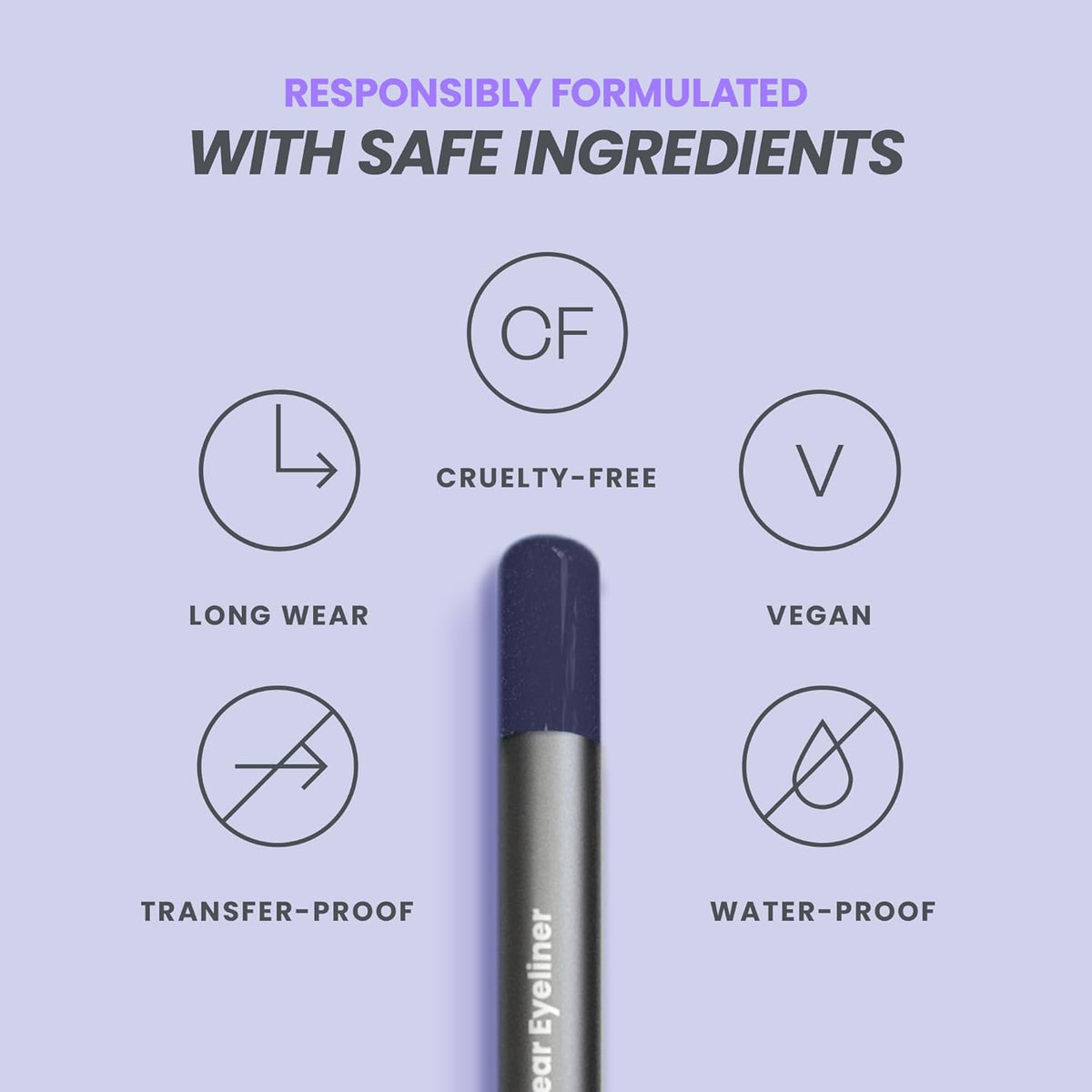 Wonderskin Eyeliner Pencil, 1440 Longwear Blue Purple Eyeliner Pencil - Waterproof, Sharpenable &