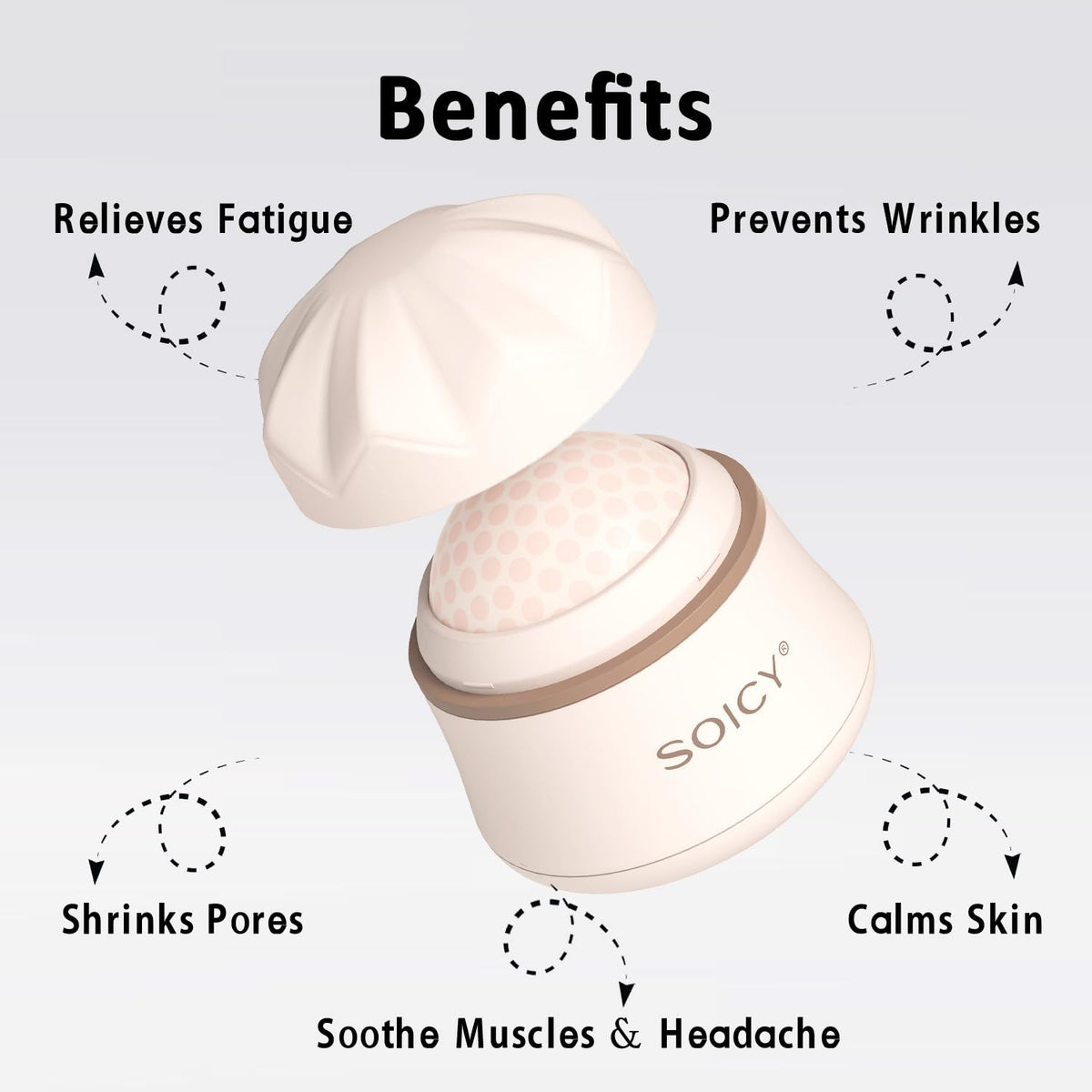 Leeshine Ice Roller Ball for Face and Eyes - Facial Skin Care Tools with a Large Roller and Carry