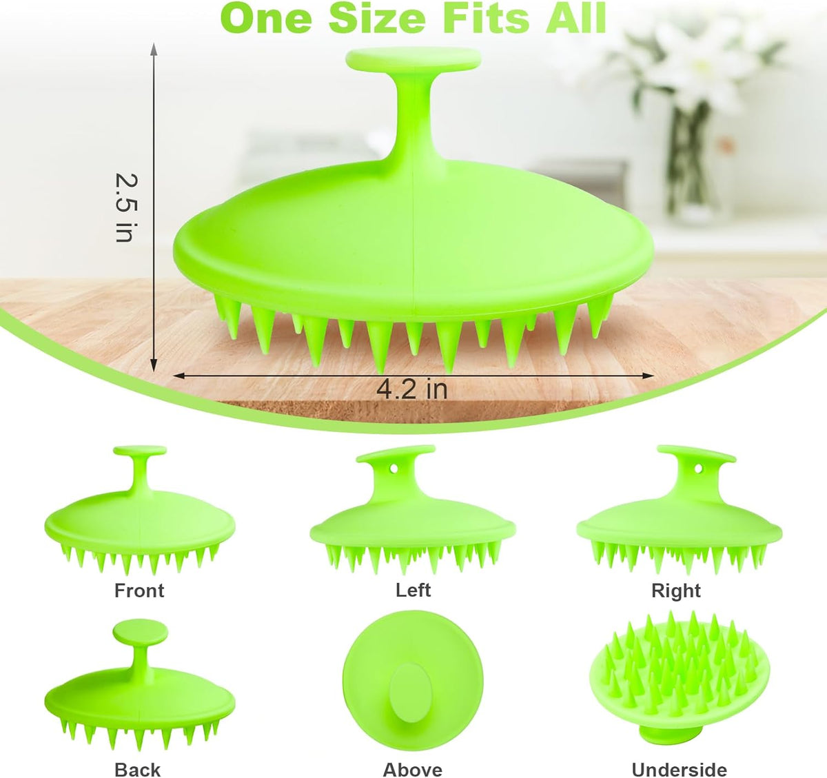 Silicone Scalp Massager Shampoo Brush, Scalp Brush for Hair Growth & Dandruff Removal, Hair