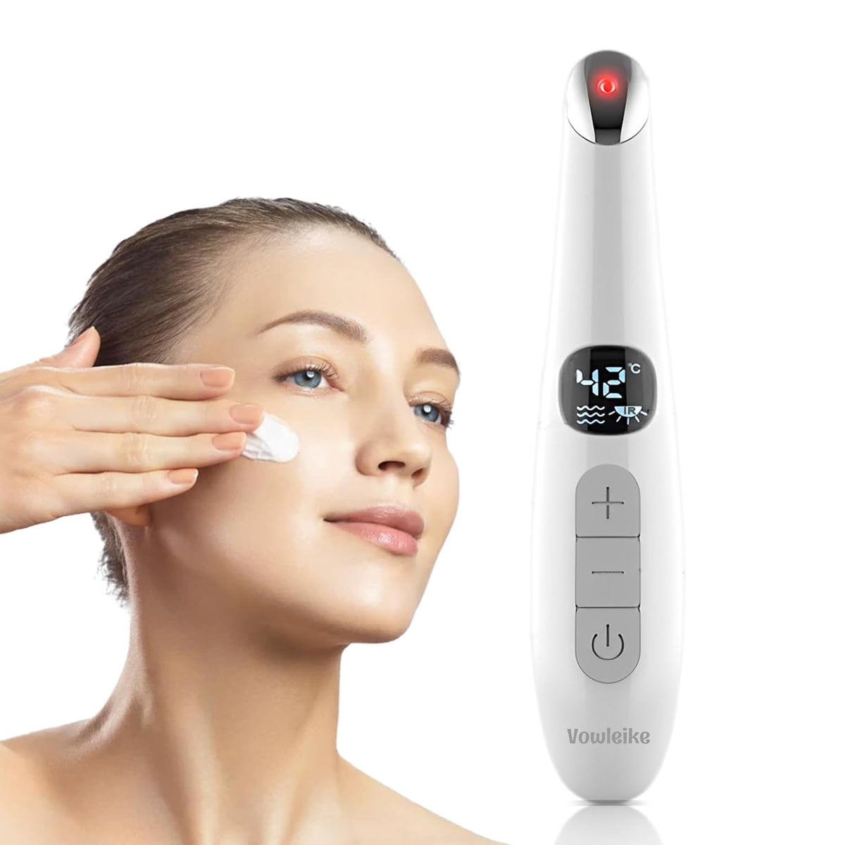 3 in 1 Eye Lift Wand, Vibrating 98°F to 113°F LCD Display Screen Massager for Dry Eyes, Dark