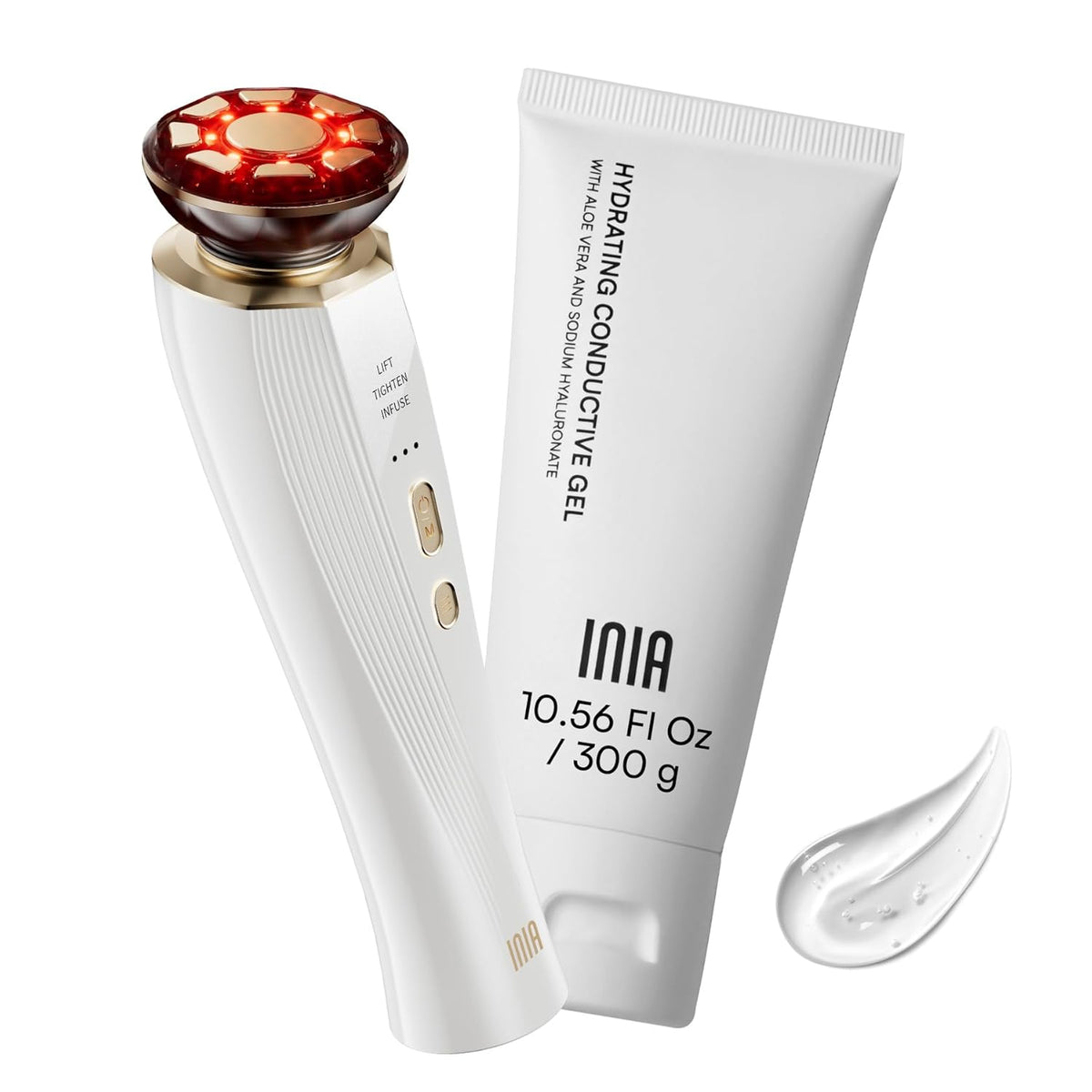 INIA 3-in-1 Red Light Therapy for Face and Neck, Skin Tightening Device True Beauty Glow Facial