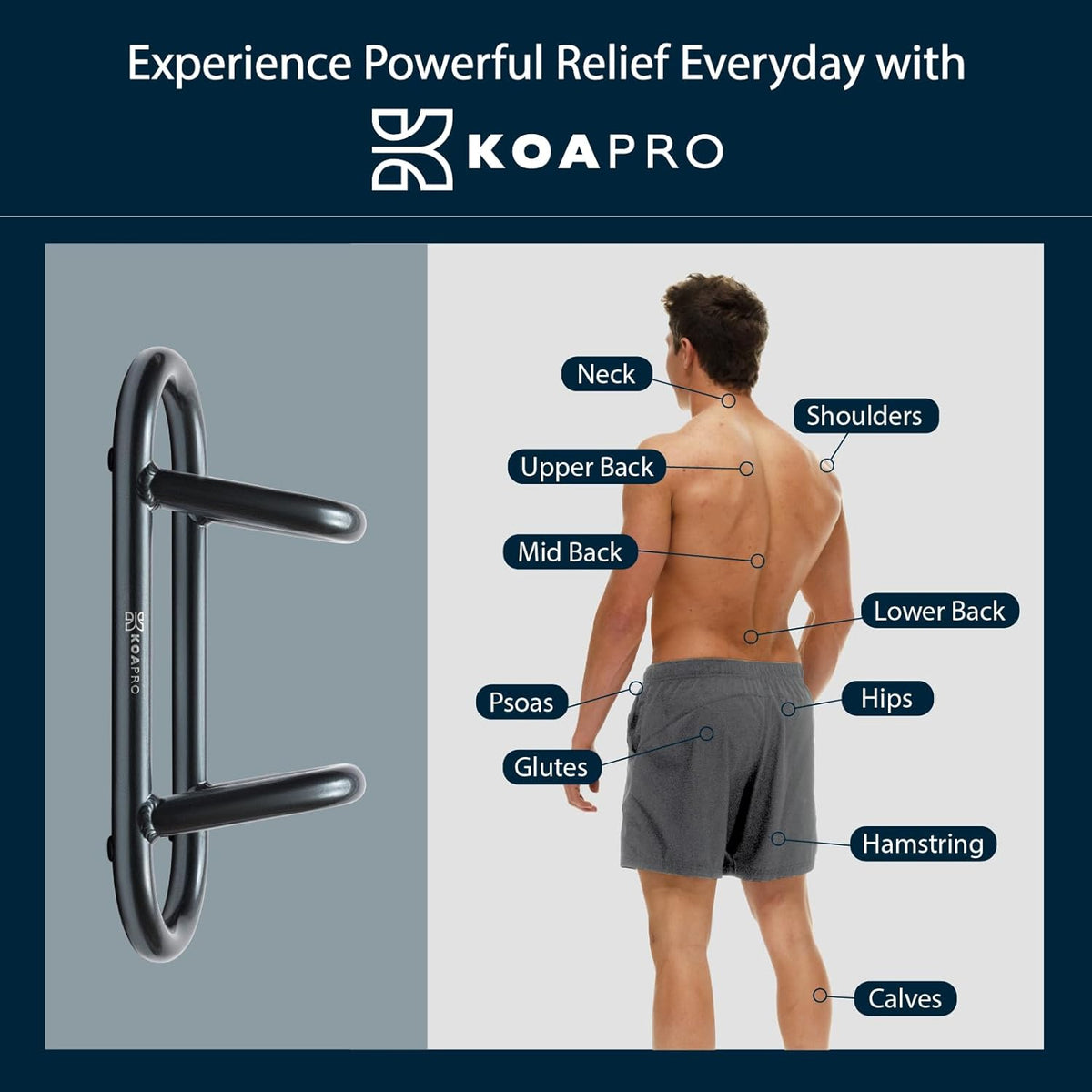 KOAPRO Psoas and Hip Hook Release Tool for Iliacus and Hip Flexor; Alleviate Pain and Tension