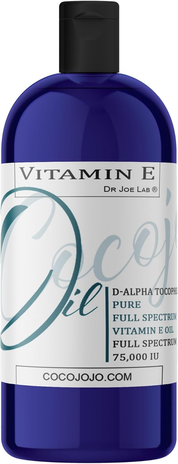 cocojojo Organic Liquid Vitamin E Oil for Skin, for Hair, Face, Body Oil, 100% Pure Natural Cold