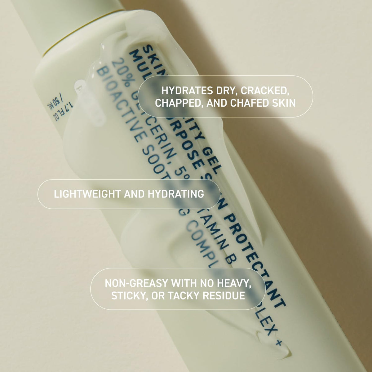 Skin Utility Gel, Moisturizing Protectant. Lightweight Multi-Purpose Face and Body Cream for Dry
