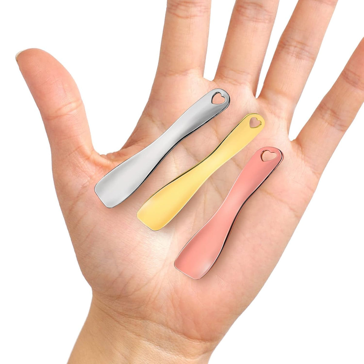 3 PCS Metal Cosmetic Spoon Skincare Spatula Stick Applicator Beauty Spa Mini Spoon Skin Care Facial
