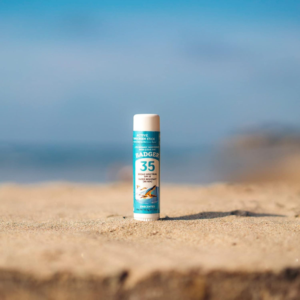 Badger Mineral Sunscreen Face Stick SPF 35, 97% Organic Unscented Zinc Oxide Travel Sunscreen