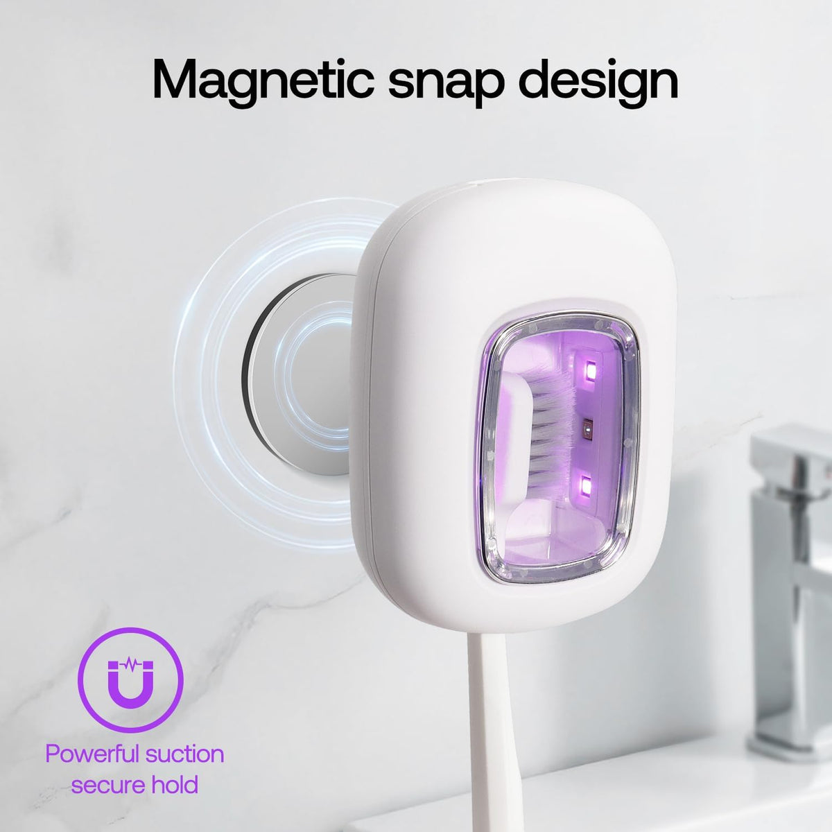 UV Toothbrush Covers Case and Holder,Dual UVC Light(2X Stronger), Clear Window,Toothbrush Cleaner