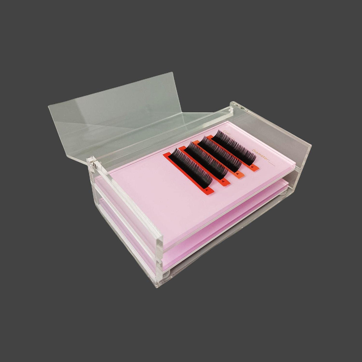 Two Layers Eyelash Grafting Pallet with Cover, Dust-proof Acrylic Lash Tile holder, Eyelash