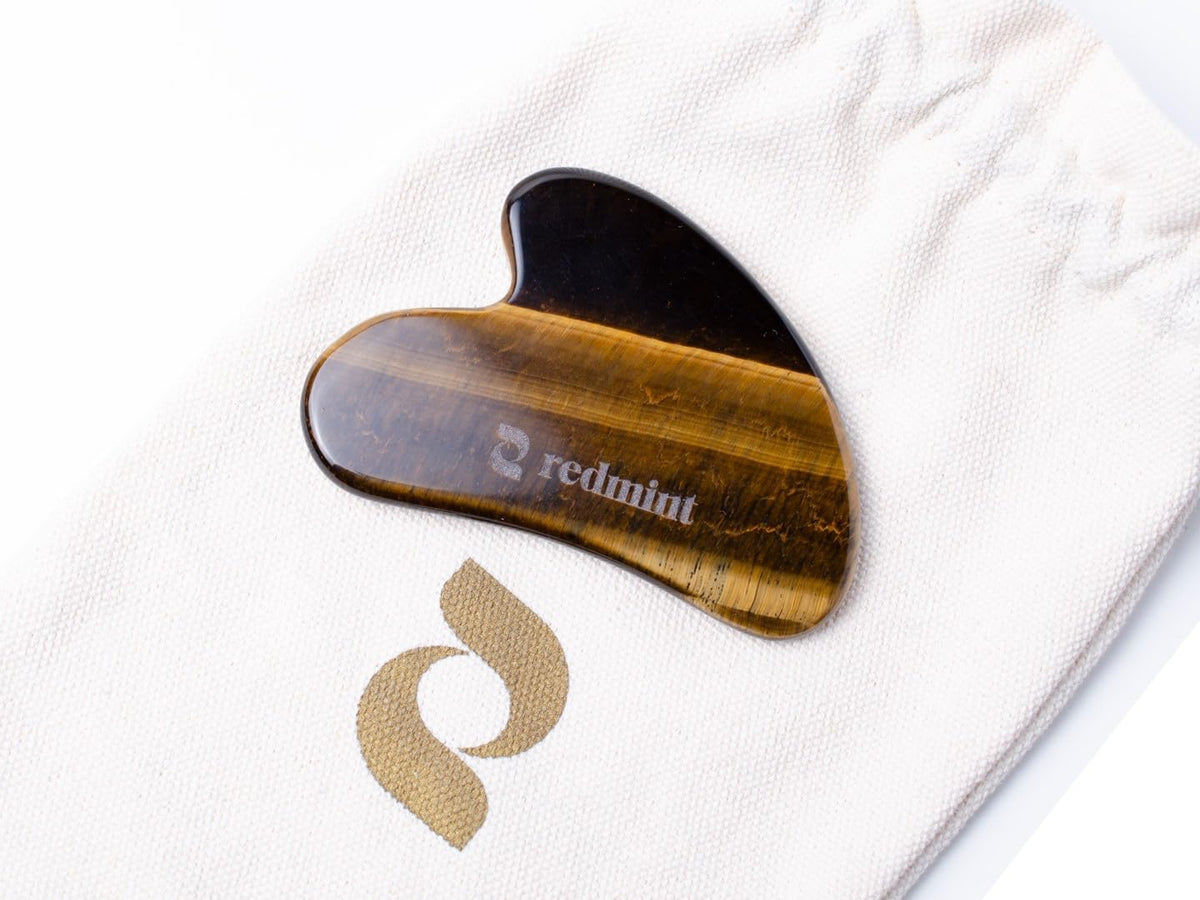 Redmint Tiger Eye Gua Sha Tool for Face | Rooted in Ancient TCM Wisdom | Rediscover Youthful Skin |