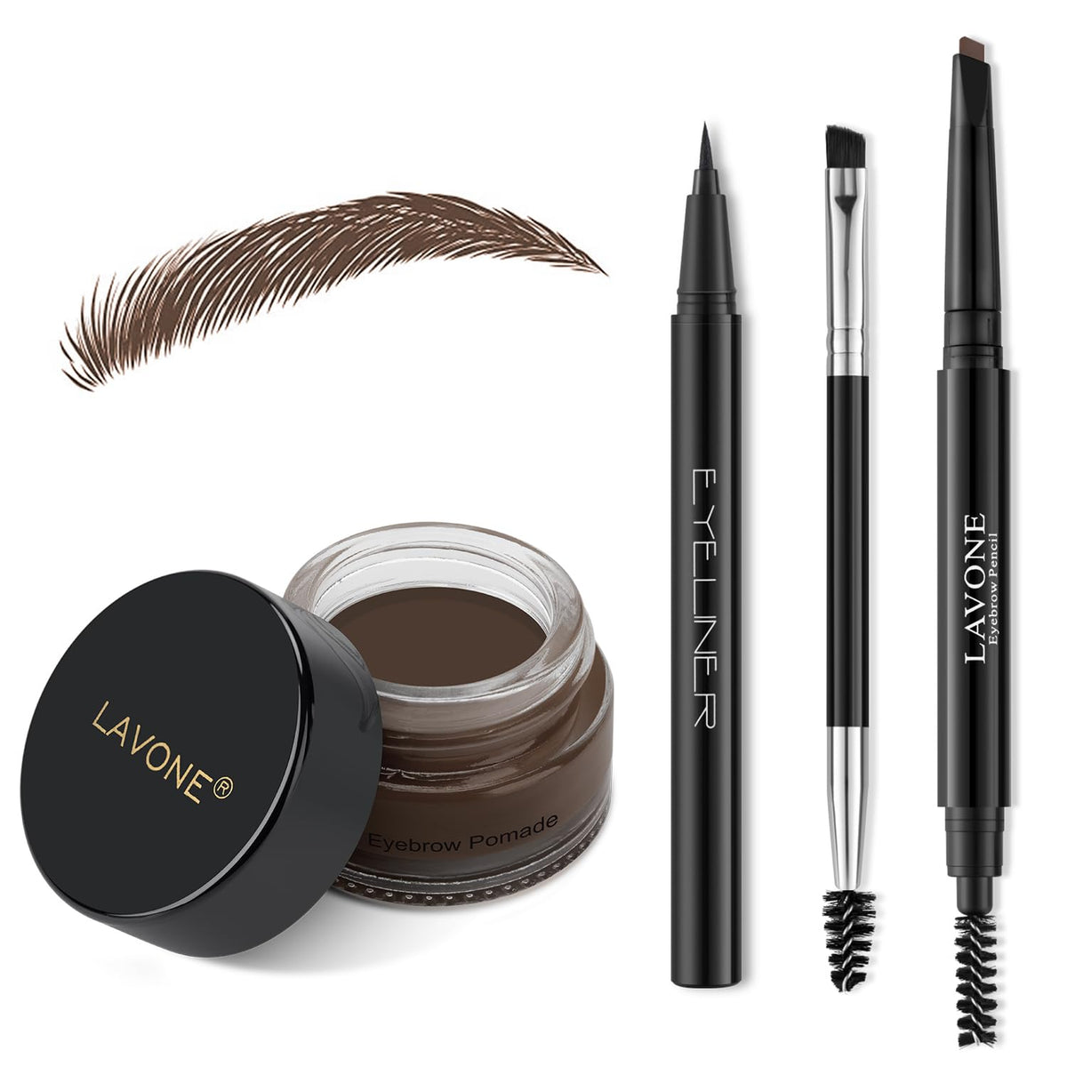 LAVONE Eyebrow Stamp Pencil Kit for Eyebrows Makeup, with Waterproof Eyebrow Pencil, Eyeliner