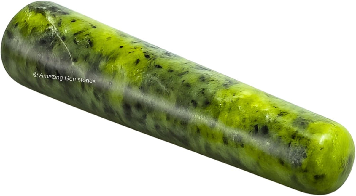 Amazing Gemstone Green Jade Crystal Wand Massage Stick - Pelvic Wand Gua Sha for Adults - Crystals