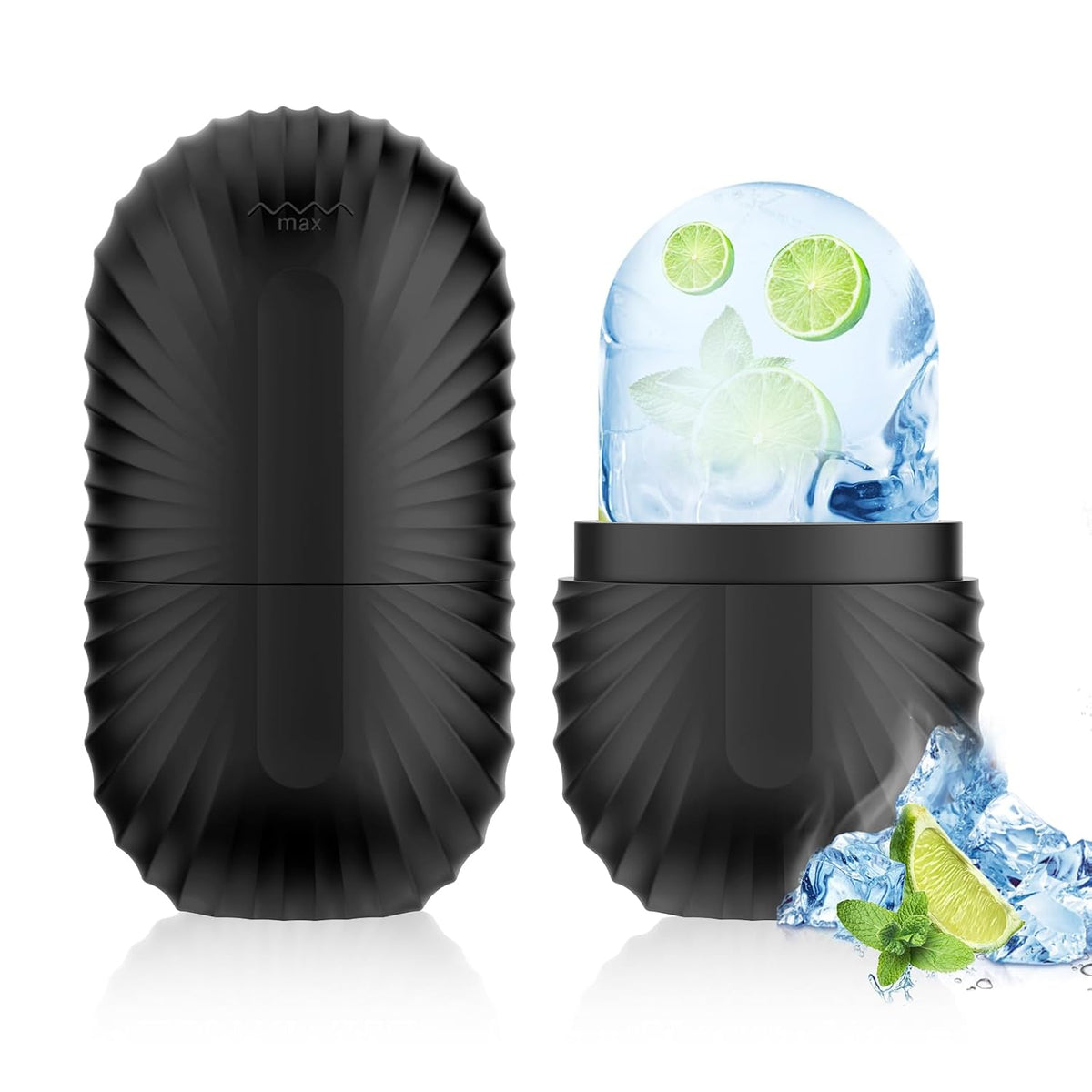 Ice Roller for Face and Eye, Reusable Silicone Ice Facial Roller Ice Holder, Face Ice Mold Skin