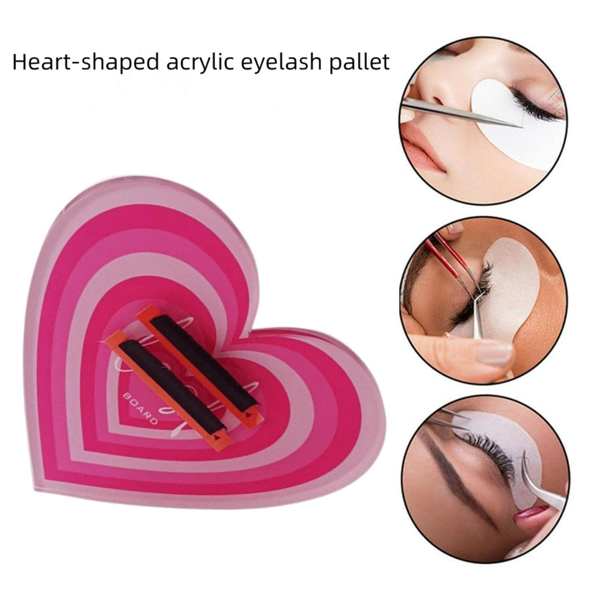 Grafting False Eyelash Acrylic Extension Pallet, Eyelash Extension Tweezers Plate Pad Makeup