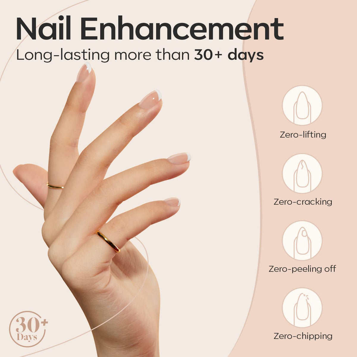 modelones 8-in-One Builder Nail Gel, Neutral Nude Builder for Thickening, LED Lamp Cured Hard