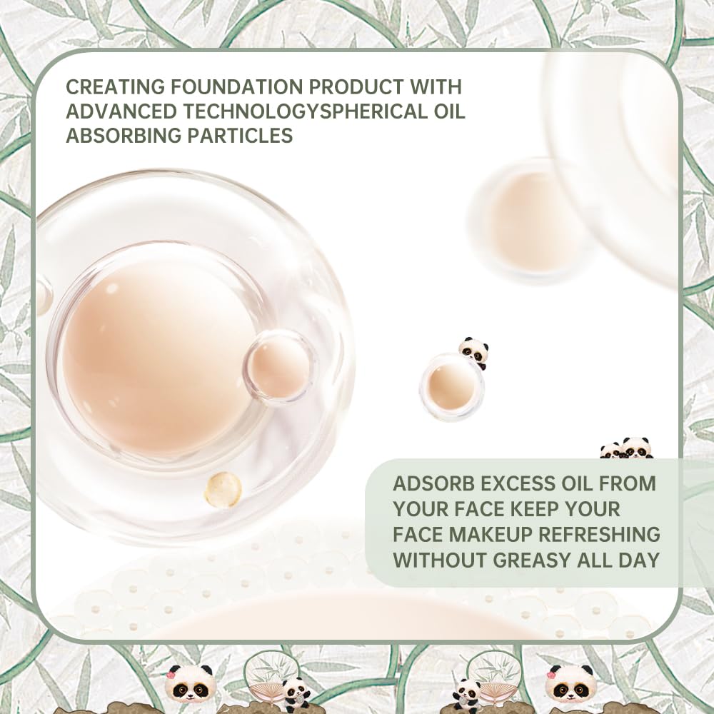 CATKIN Panda Land Full Coverage Cushion Fondation, Breathable Hydrating Nourishing Poreless Face