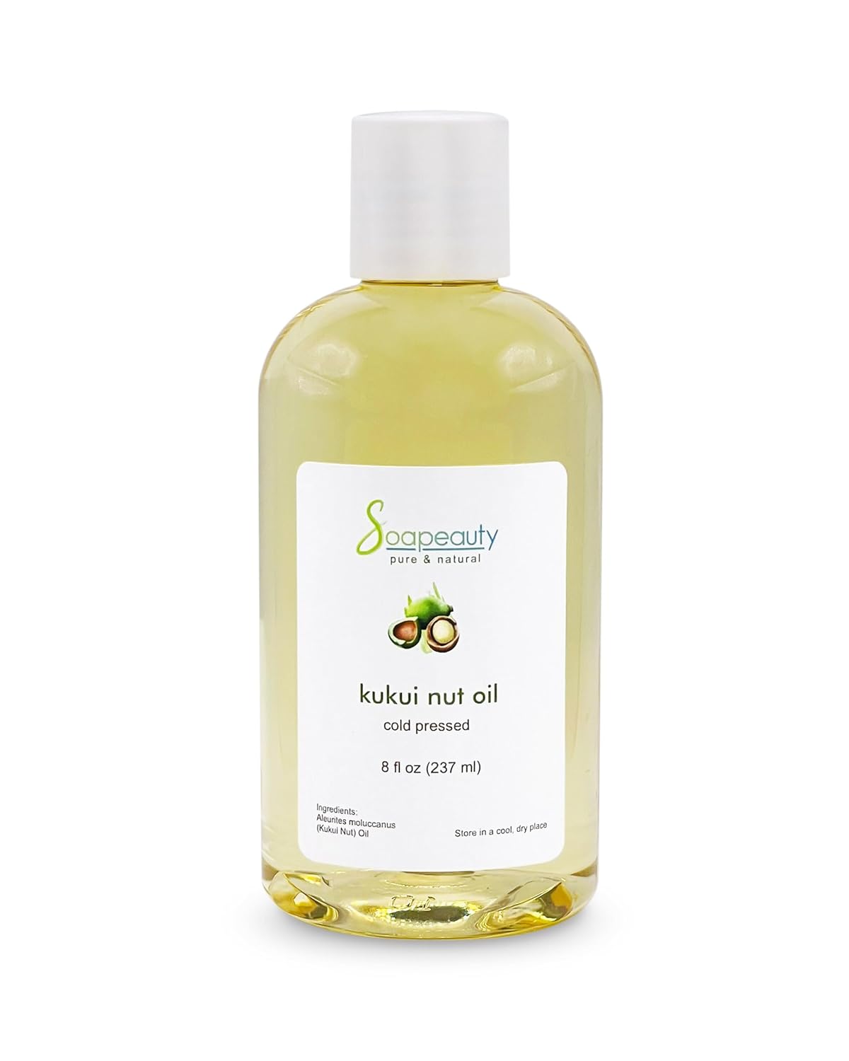 Soapeauty Kukui Nut Oil | 100% Pure & Natural | Cold Pressed | Moisturizing Oil for Skin, Hair, and
