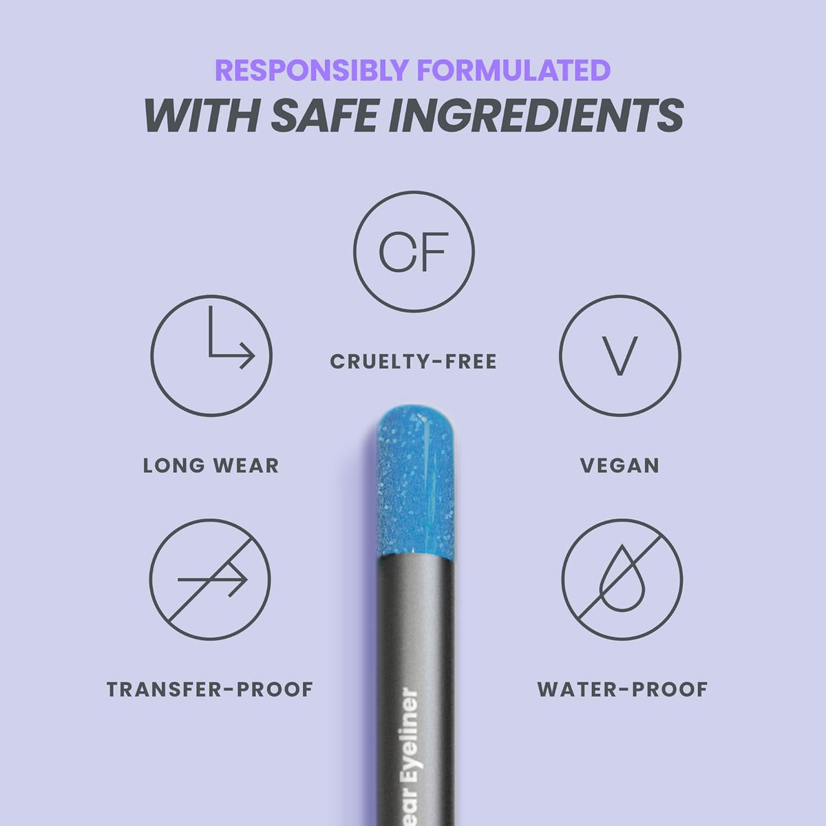 Wonderskin Eyeliner Pencil, 1440 Longwear Blue Eyeliner Pencil - Waterproof, Sharpenable & Smudge