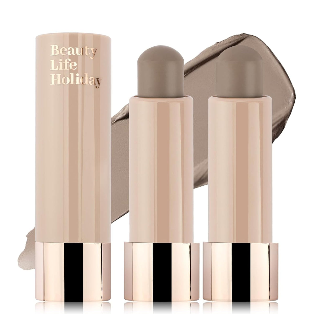 Erinde 2PCS Cool Toned Contour Stick, Natural Cream Contour Bronzer Stick, Blendable & Smooth Matte