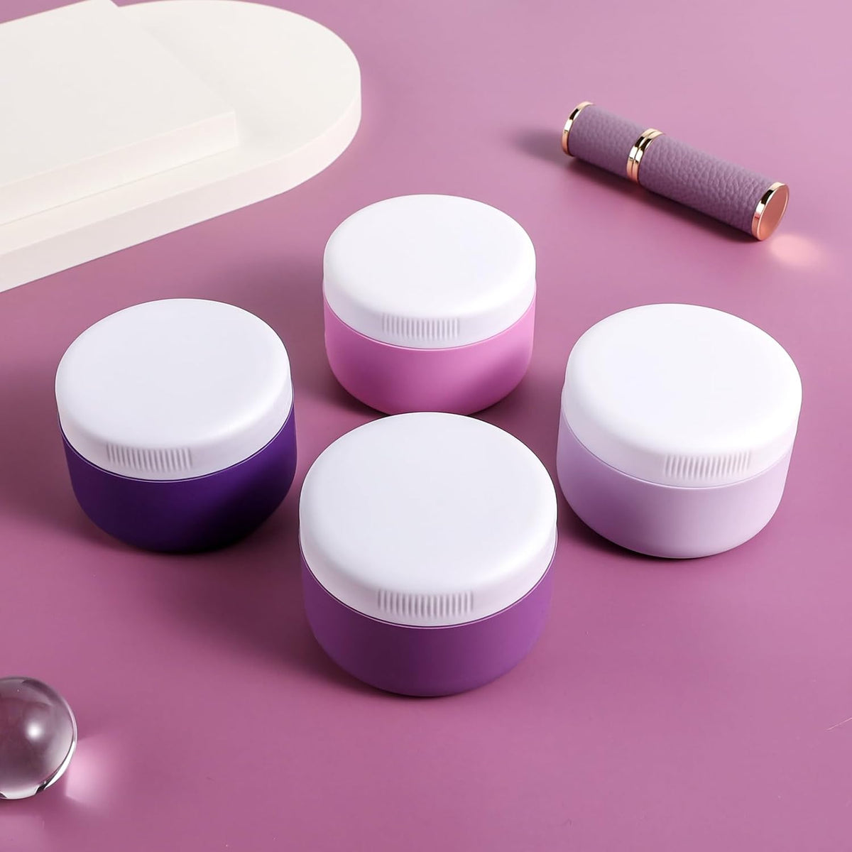 Travel Containers for Toiletries, Silicone Cream Jars BPA-Free, Leak-proof 1.35oz Travel Size