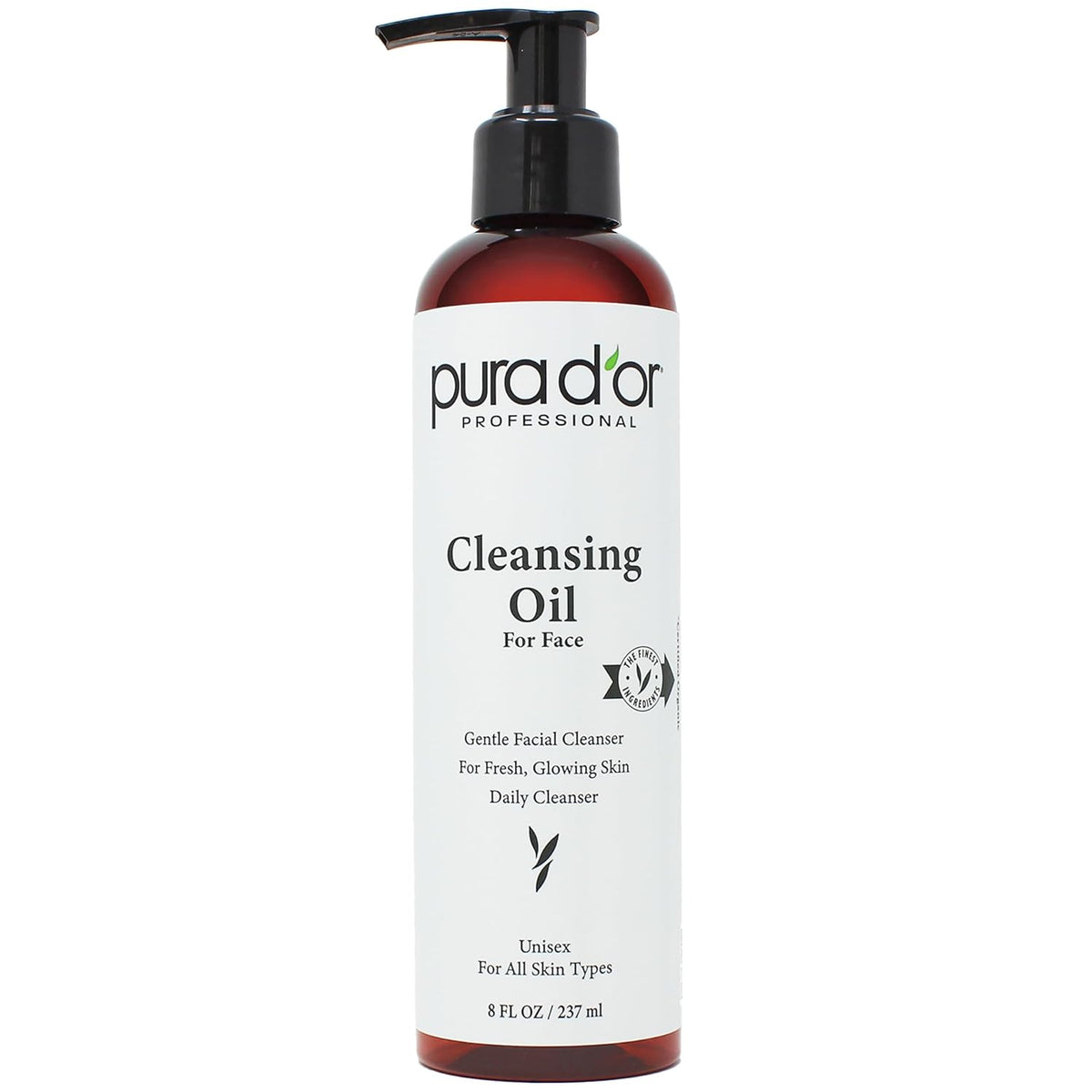 PURA D'OR 8 Oz Facial Cleansing Oil - Nourishing Botanical Blend with & Vitamin, Jojoba and