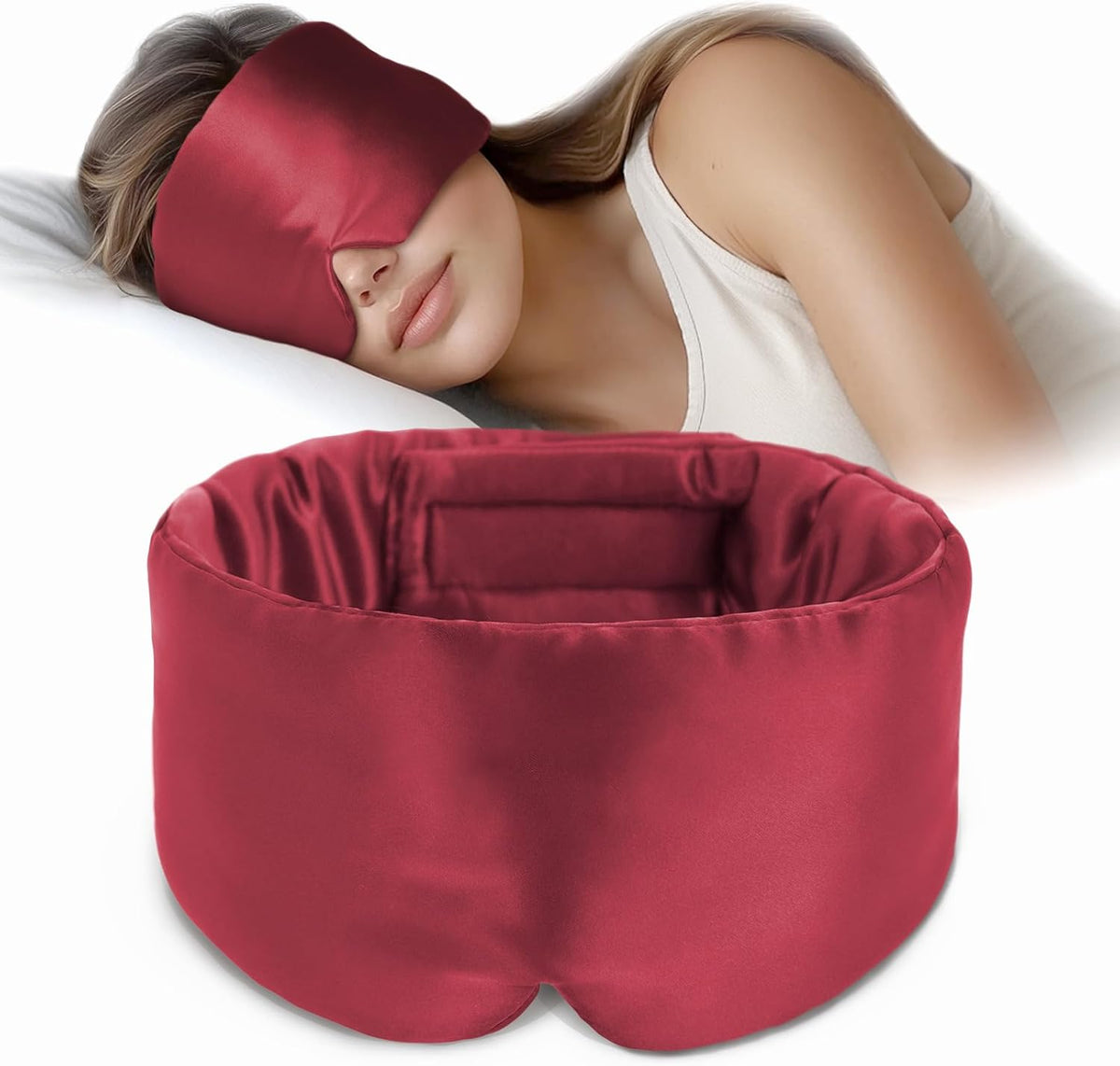 Silk Sleep Mask Soft Pressureless: 100% Mulberry Silk for Eye Skin Anti Wrinkles, Large Size for