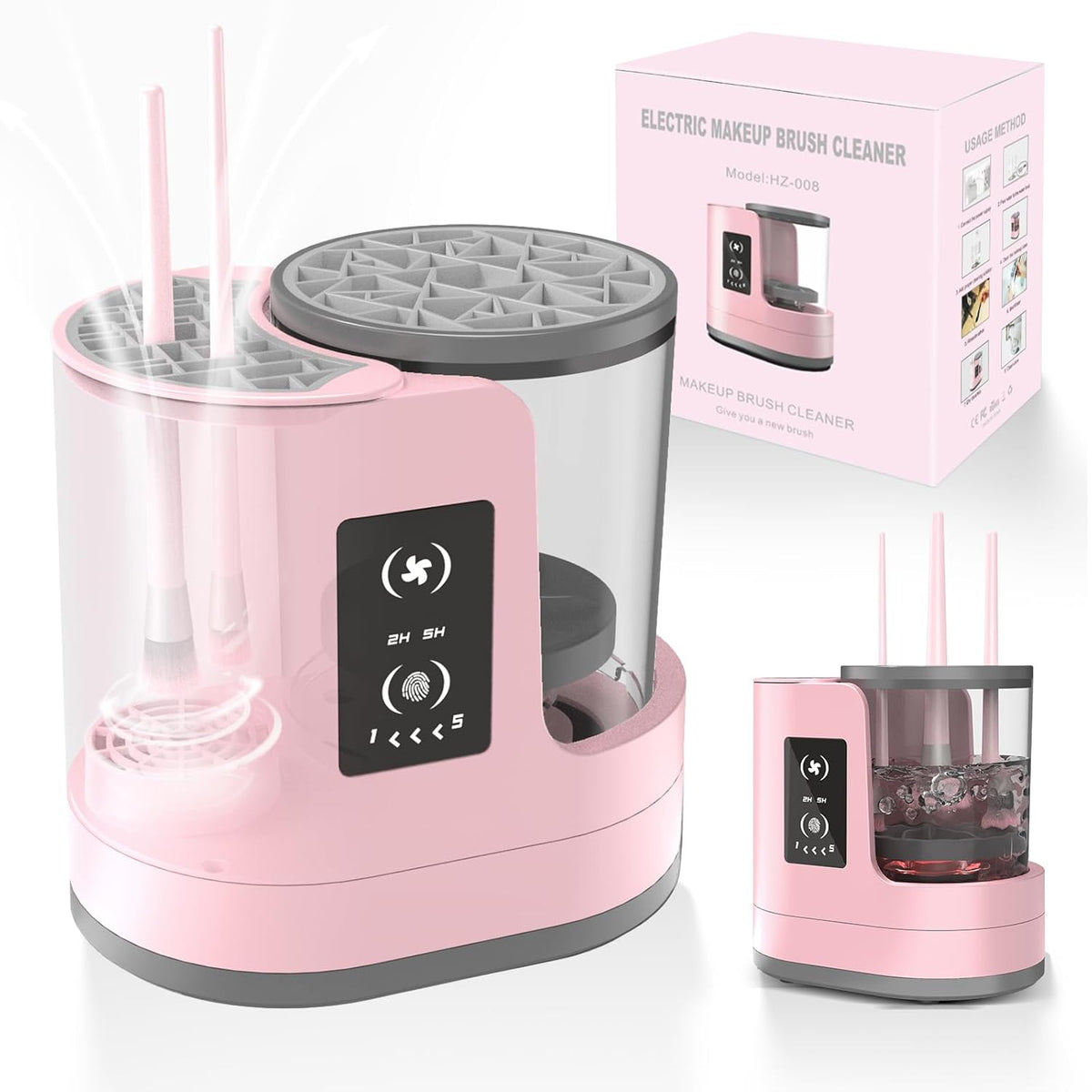 3 IN 1 Electric Makeup Brush Cleaner Machine With Makeup Brush Dryer-Holder-Portable Automatic USB