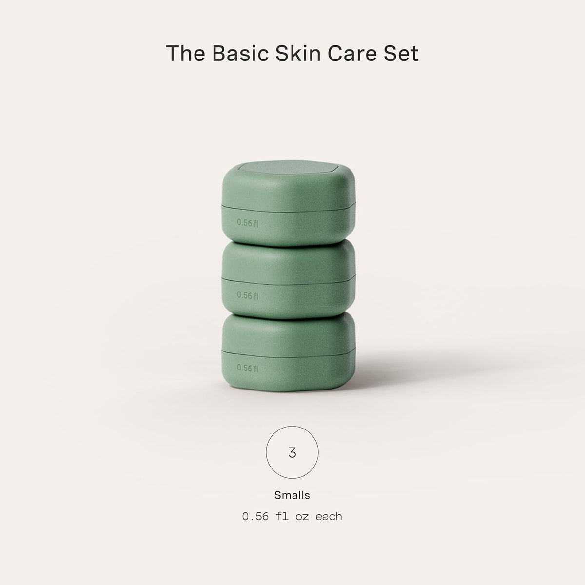 Cadence Travel Containers Basic Skincare Set - Magnetic Containers with Lids,Carry On Travel