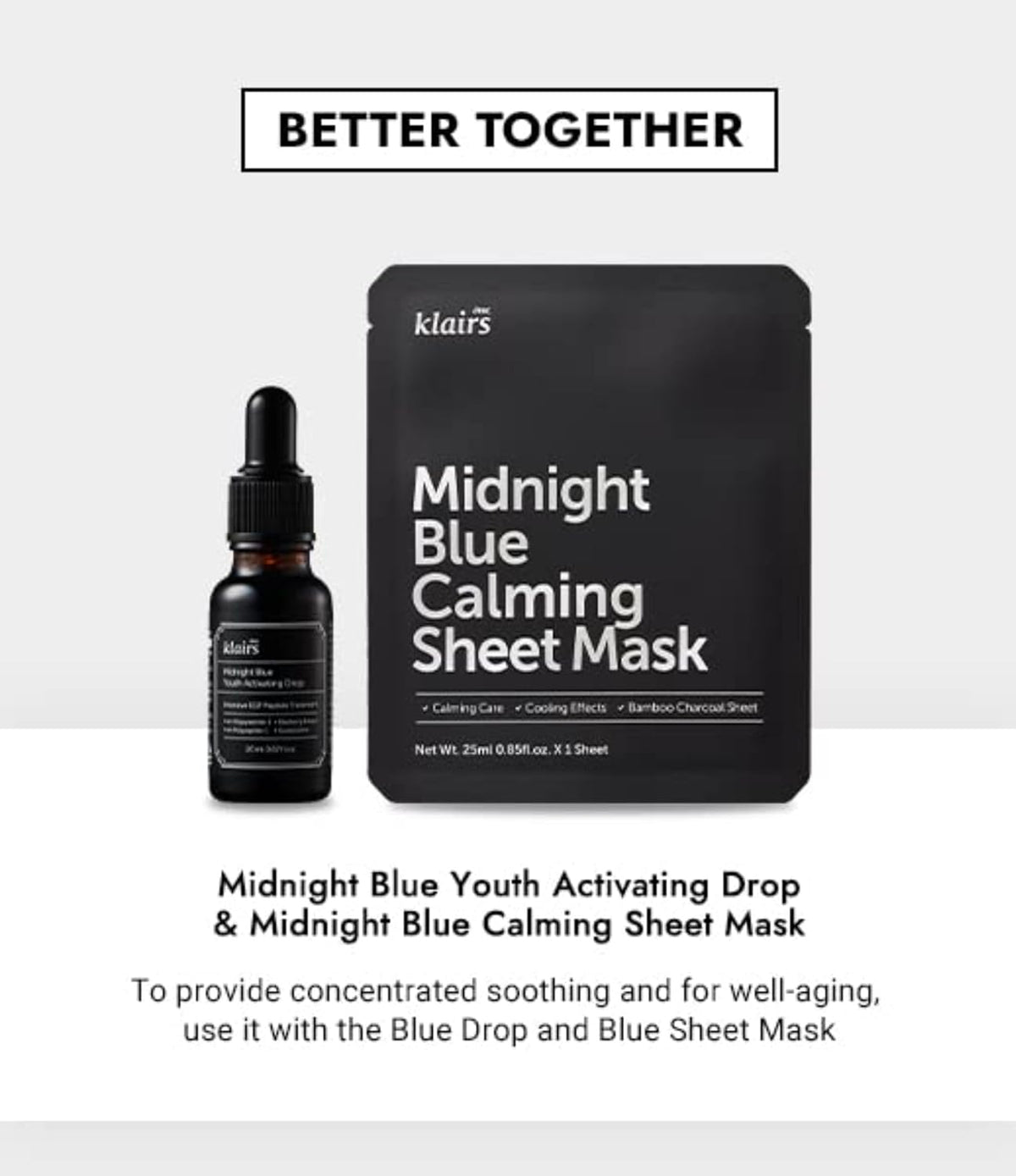 DearKlairs] 0.7 ounce Midnight Blue Calming Cream, Soothing, Redness Relief Moisturizer, Hydrating